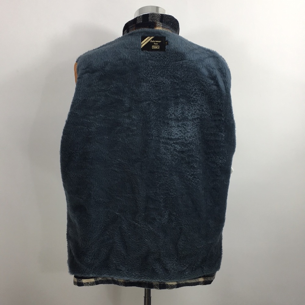 Vintage Outerwear From Sears Blue Plaid Heavy Coat - Picture 7 of 13